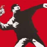 "Love is the air (flower thrower)", Foto: Bansky